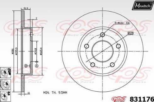 Maxtech 831176.6880 - Disque de frein cwaw.fr