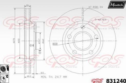 Maxtech 831240.6060 - Disque de frein cwaw.fr