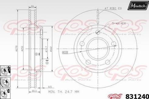 Maxtech 831240.6880 - Disque de frein cwaw.fr