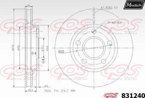 Maxtech 831240.0000 - Disque de frein cwaw.fr