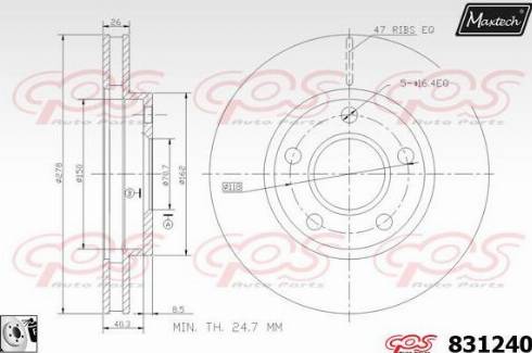 Maxtech 831240.0080 - Disque de frein cwaw.fr