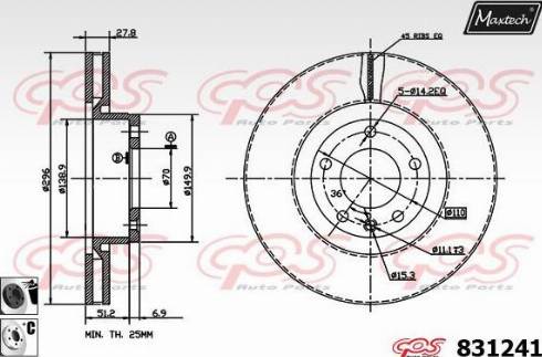 Maxtech 831241.6060 - Disque de frein cwaw.fr