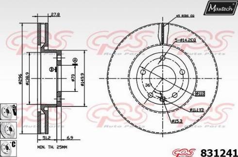 Maxtech 831241.6880 - Disque de frein cwaw.fr