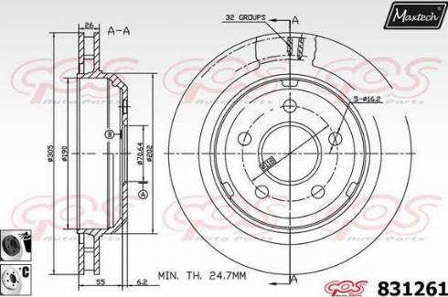 Maxtech 831261.6060 - Disque de frein cwaw.fr