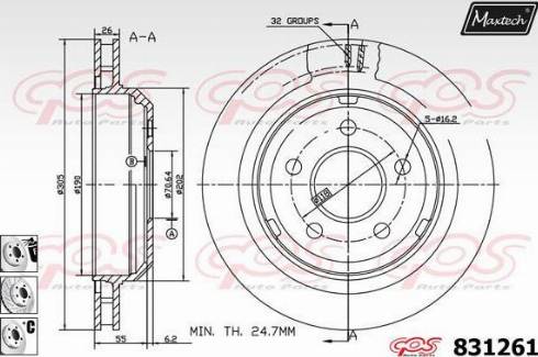 Maxtech 831261.6880 - Disque de frein cwaw.fr