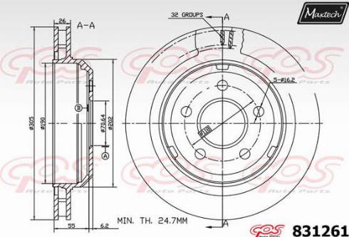 Maxtech 831261.0000 - Disque de frein cwaw.fr