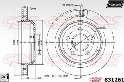 Maxtech 831261.0080 - Disque de frein cwaw.fr