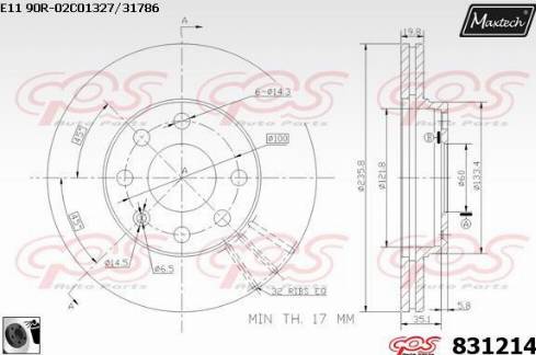 Maxtech 831214.0060 - Disque de frein cwaw.fr