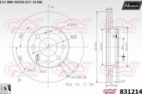 Maxtech 831214.0080 - Disque de frein cwaw.fr