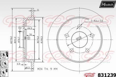 Maxtech 831239.6880 - Disque de frein cwaw.fr