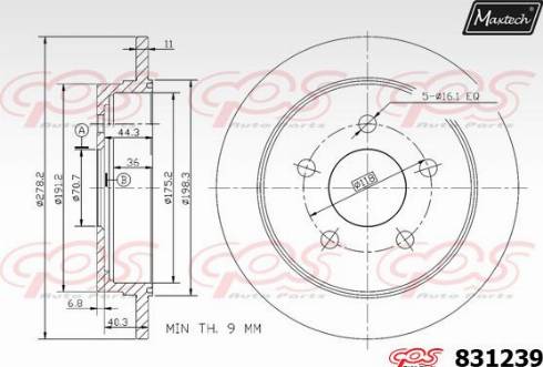 Maxtech 831239.0000 - Disque de frein cwaw.fr