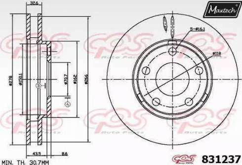 Maxtech 831237.0000 - Disque de frein cwaw.fr