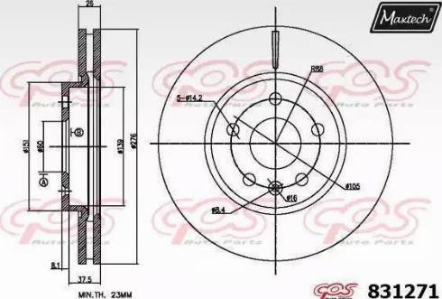 Maxtech 831271.0000 - Disque de frein cwaw.fr