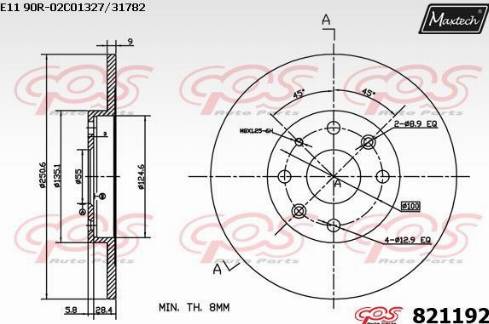 Maxtech 821192.0000 - Disque de frein cwaw.fr