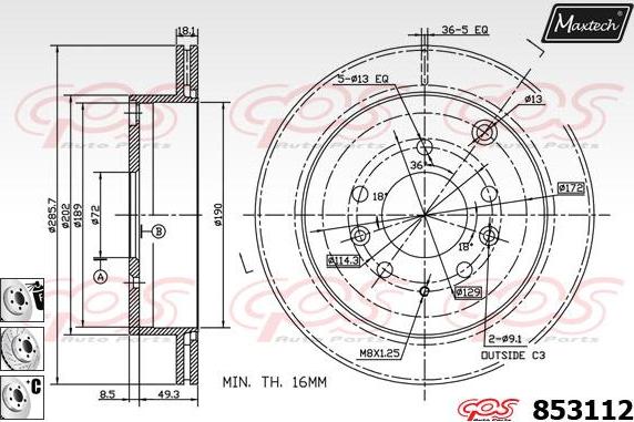 Maxtech 871161 - Disque de frein cwaw.fr