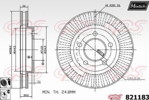 Maxtech 821183.6060 - Disque de frein cwaw.fr