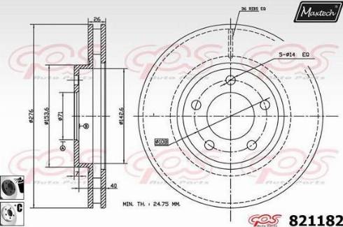 Maxtech 821182.6060 - Disque de frein cwaw.fr