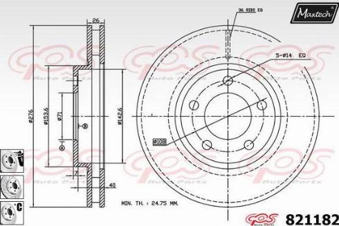 Maxtech 821182.6880 - Disque de frein cwaw.fr