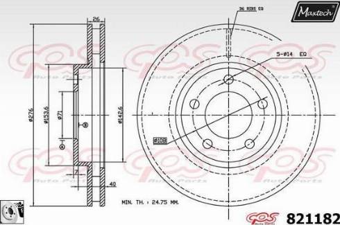 Maxtech 821182.0080 - Disque de frein cwaw.fr