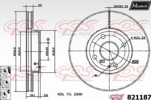 Maxtech 821187.6880 - Disque de frein cwaw.fr