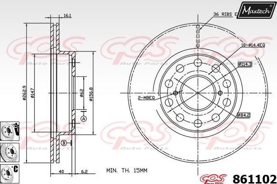 Maxtech 871514 - Disque de frein cwaw.fr