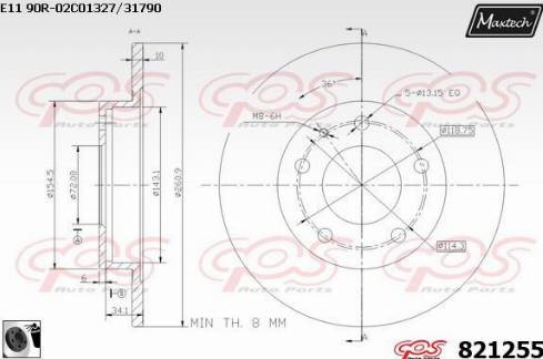 Maxtech 821255.0060 - Disque de frein cwaw.fr