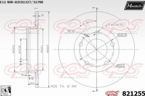 Maxtech 821255.0080 - Disque de frein cwaw.fr