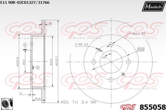 Maxtech 821255 - Disque de frein cwaw.fr