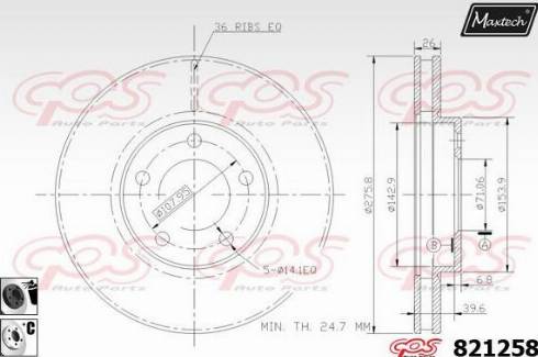 Maxtech 821258.6060 - Disque de frein cwaw.fr