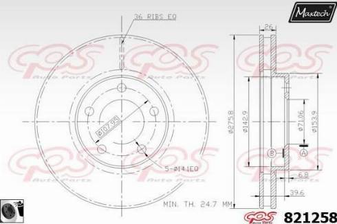 Maxtech 821258.0060 - Disque de frein cwaw.fr