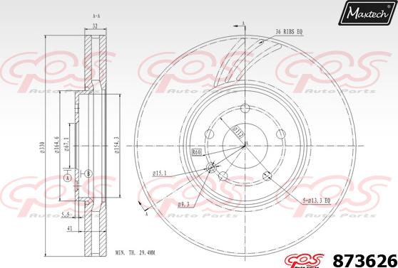 Maxtech 821258 - Disque de frein cwaw.fr