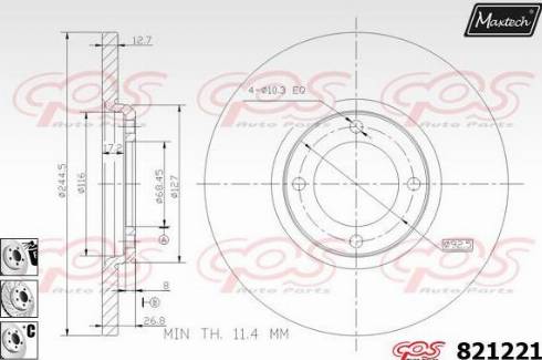 Maxtech 821221.6980 - Disque de frein cwaw.fr