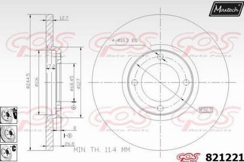 Maxtech 821221.6880 - Disque de frein cwaw.fr