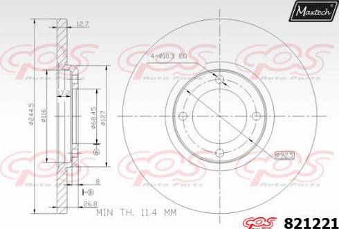 Maxtech 821221.0000 - Disque de frein cwaw.fr