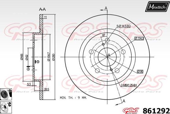 Maxtech 821221 - Disque de frein cwaw.fr