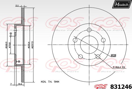 Maxtech 827046 - Disque de frein cwaw.fr