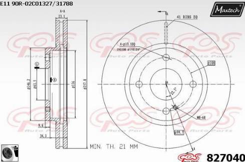 Maxtech 827040.0060 - Disque de frein cwaw.fr