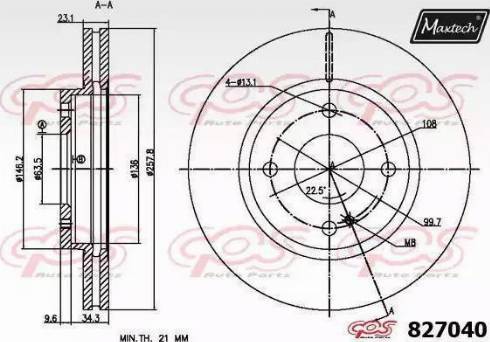 Maxtech 827040.0000 - Disque de frein cwaw.fr