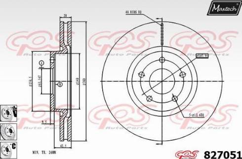 Maxtech 827051.6980 - Disque de frein cwaw.fr