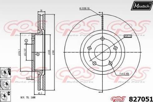 Maxtech 827051.6880 - Disque de frein cwaw.fr