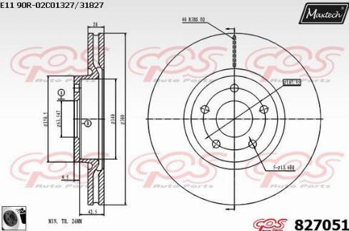 Maxtech 827051.0060 - Disque de frein cwaw.fr