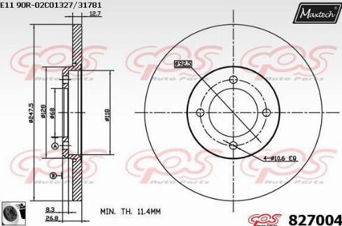 Maxtech 827004.0060 - Disque de frein cwaw.fr