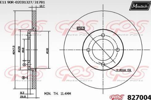 Maxtech 827004.0000 - Disque de frein cwaw.fr