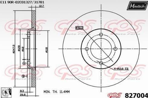 Maxtech 827004.0080 - Disque de frein cwaw.fr