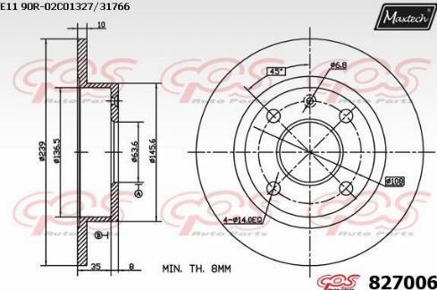 Maxtech 827006.0000 - Disque de frein cwaw.fr