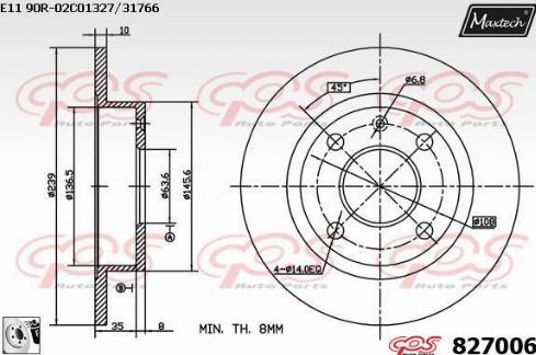 Maxtech 827006.0080 - Disque de frein cwaw.fr