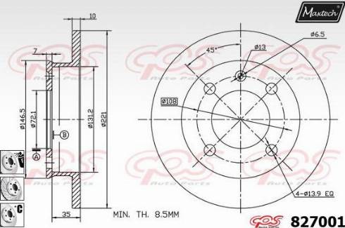 Maxtech 827001.6880 - Disque de frein cwaw.fr