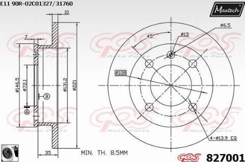 Maxtech 827001.0060 - Disque de frein cwaw.fr