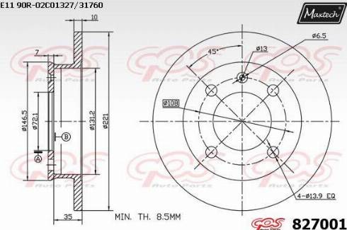 Maxtech 827001.0000 - Disque de frein cwaw.fr