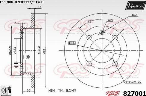 Maxtech 827001.0080 - Disque de frein cwaw.fr